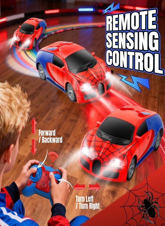 Gretex Remote Control Car Toy for Kids: Spider RC Cars for Boys Age 4-7 Toy Cars for Boys Age 4-7 Racing Car Toys Spider Toys for Boy 4-6 Birthday Gift for 3 4 5 6 7 8 Year Old Boy Girls, Red - Image 3